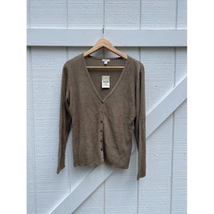 J. Jill Brown Longsleeve Petitie Cardigan NWT
